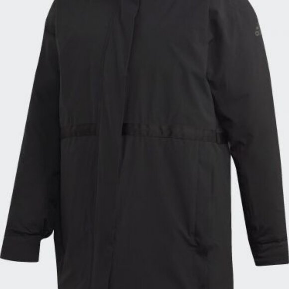Adidas black urban rain ready parka women's jacket size L - Picture 3 of 9